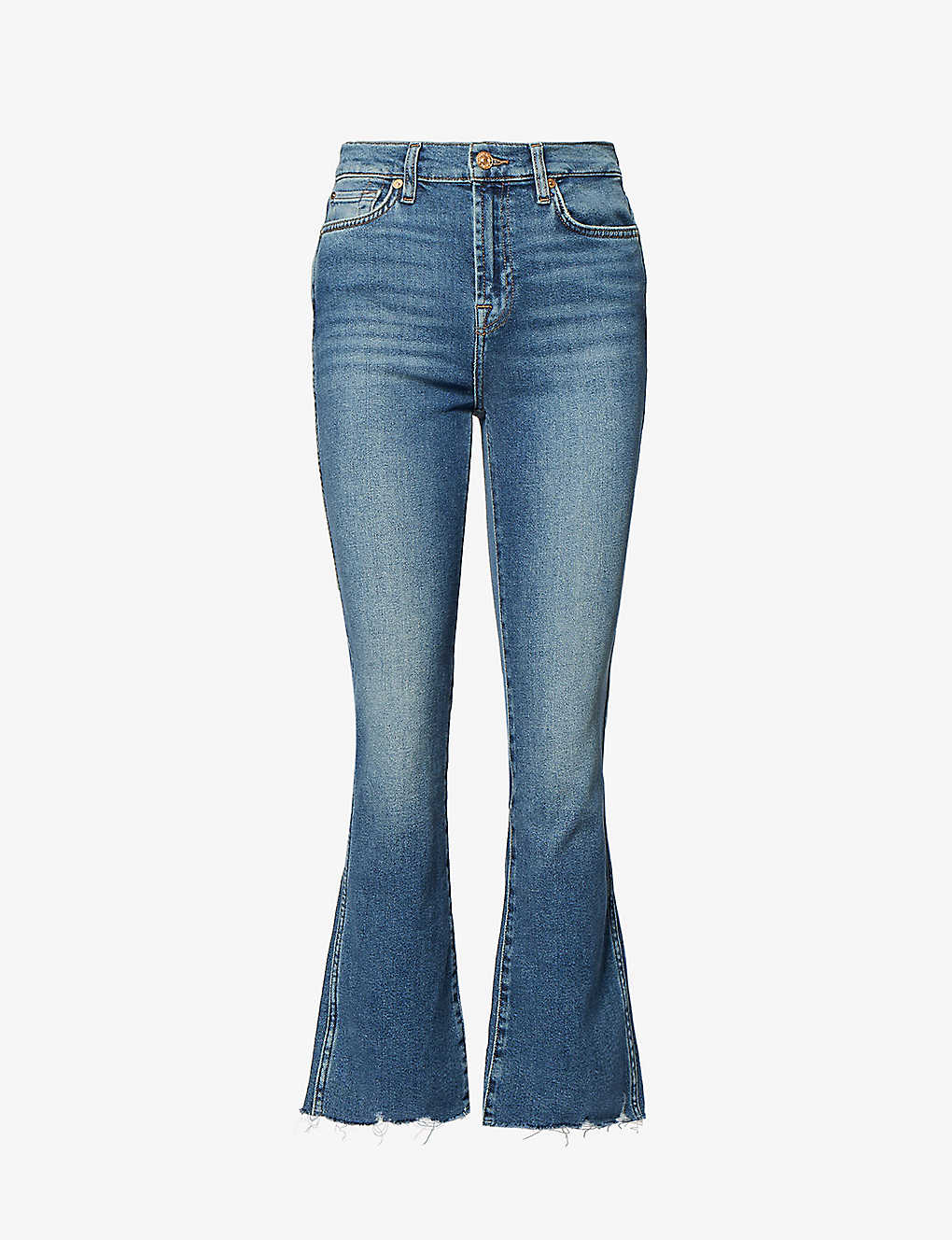 7 For All Mankind Womens Luxe Vintage Sea Level Slim Kick Mid-rise Straight-leg Stretch-denim Jeans