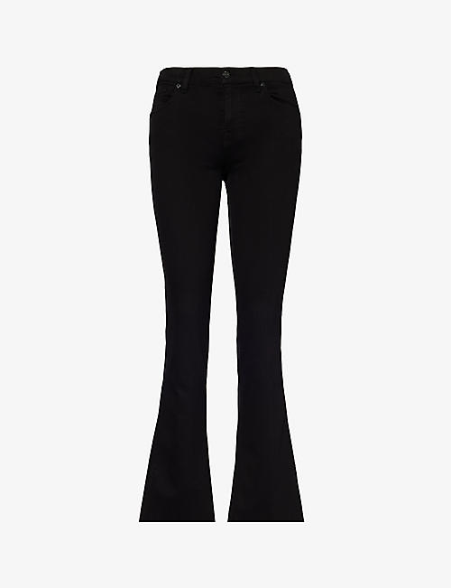 7 FOR ALL MANKIND: Bootcut mid-rise slim-fit cotton-blend jeans