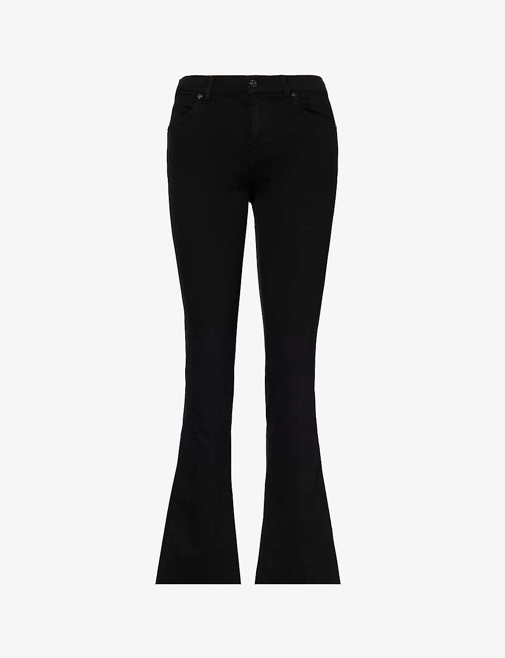 Shop 7 For All Mankind Women's Bair Rinsed Black Bootcut Mid-rise Slim-fit Cotton-blend Jeans