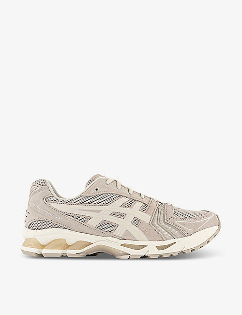 ASICS: GEL-KAYANO 14 chunky-sole leather and mesh mid-top trainers