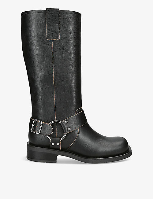 CARVELA: Saloon buckle-embellished leather knee-high boots