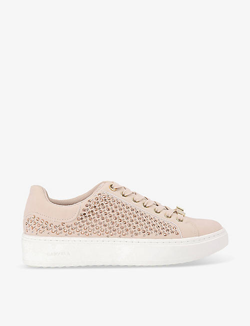 CARVELA: Dream Jewel crystal-embellished woven low-top trainers