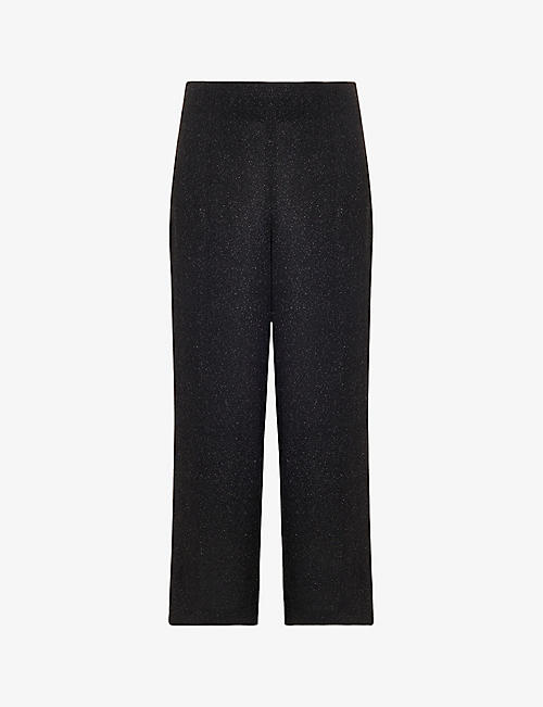 WHISTLES: Eva Sparkle wide-leg cropped high-rise stretch-woven trousers