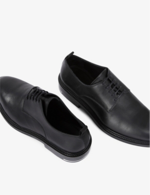 Shop The Kooples Mens Black Metal-embellished Leather Shoes