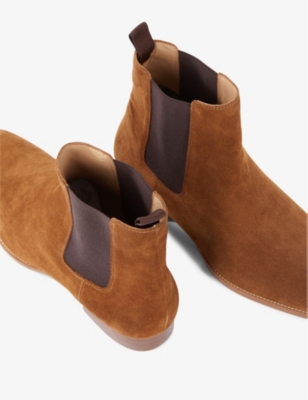 Shop The Kooples Men's Brown Almond-toe Suede Ankle Boots