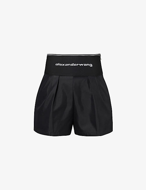 ALEXANDER WANG: Safari branded-waist cotton-blend shorts