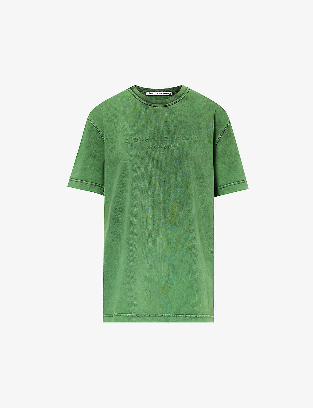 Alexander Wang Womens Acid Fern Faded-wash Logo-print Cotton-jersey T-shirt