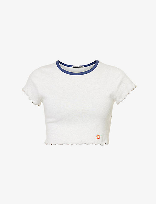 ALEXANDER WANG: Cropped cotton-jersey T-shirt