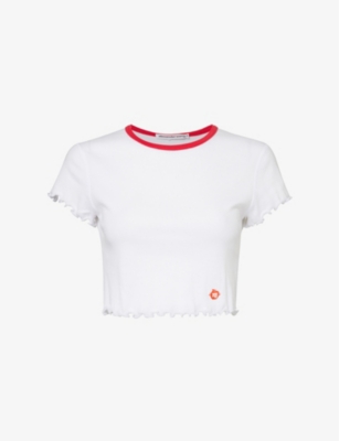 ALEXANDER WANG: Cropped cotton-jersey T-shirt