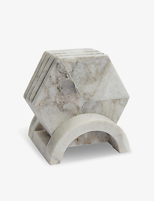 SOHO HOME: Clyde hexagonal-shape marble coasters set of five