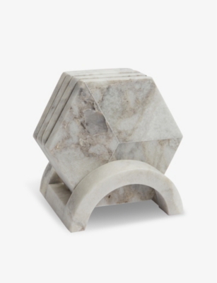 Soho Home Clyde Hexagonal-shape Marble Coasters Set Of Five