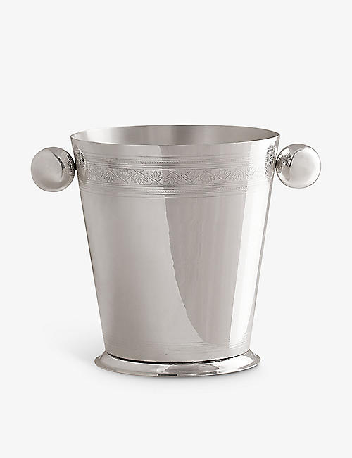 SOHO HOME: Rochester engraved silver-tone stainless-steel ice bucket 25.5cm