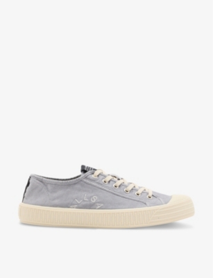 ALLSAINTS: Sherman logo-embroidered canvas low-top trainers