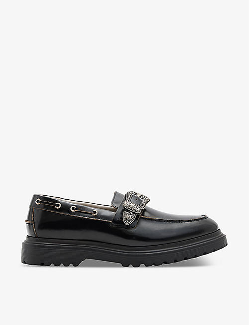 ALLSAINTS: Hanbury buckle-embellished leather loafers