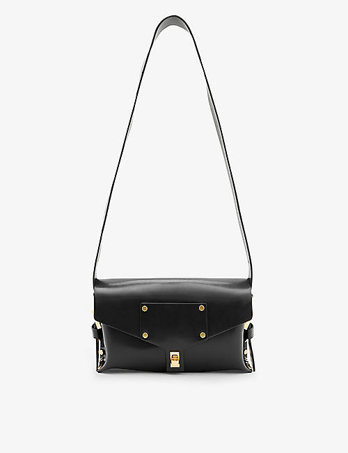 ALLSAINTS: Miro stud-embellished leather shoulder bag