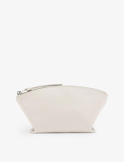 ALLSAINTS: Anais stud-embellished leather pouch