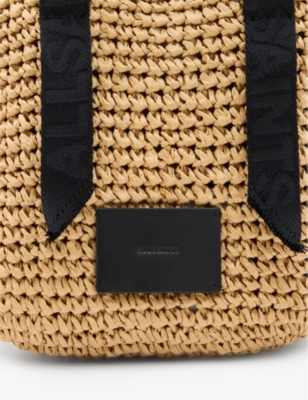 ALLSAINTS: Celayne logo-debossed mini straw tote