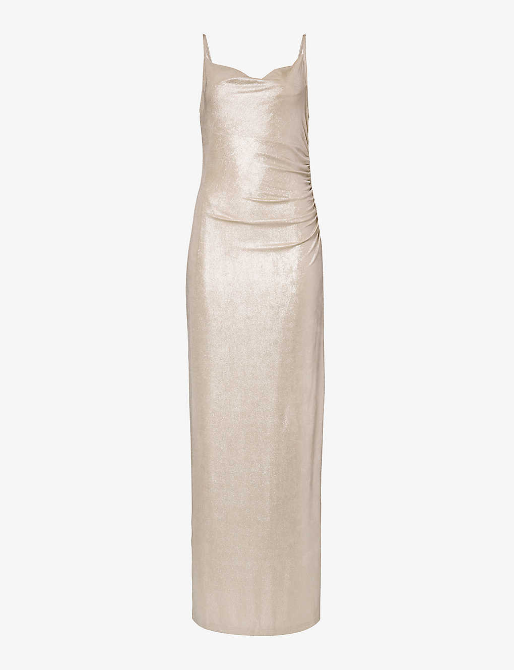Pretty Lavish Womens Champagne Monroe Slim-fit Stretch-woven Maxi Dress