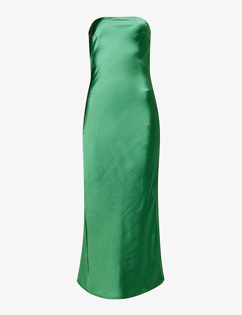Pretty Lavish Womens Emerald Green Heather Slim-fit Satin Maxi Dress