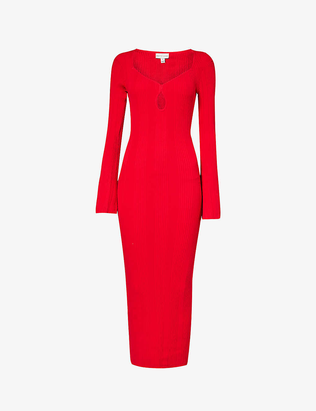 Pretty Lavish Womens Scarlet Red Lana Ribbed-texture Knitted Maxi Dress