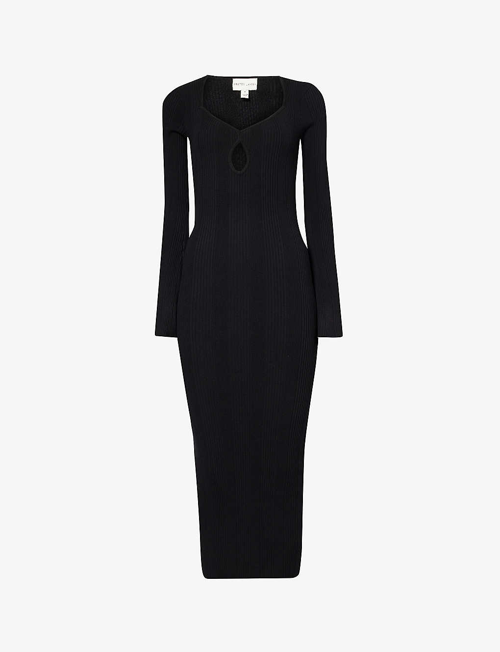 Pretty Lavish Womens Black Lana Slim-fit Knitted Midi Dress