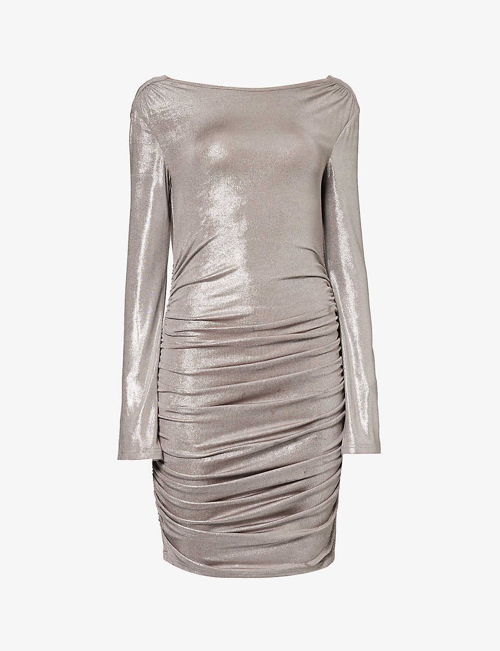 Pretty Lavish Womens Taupe Charcoal Slim-fit Stretch-woven Mini Dress In Grey
