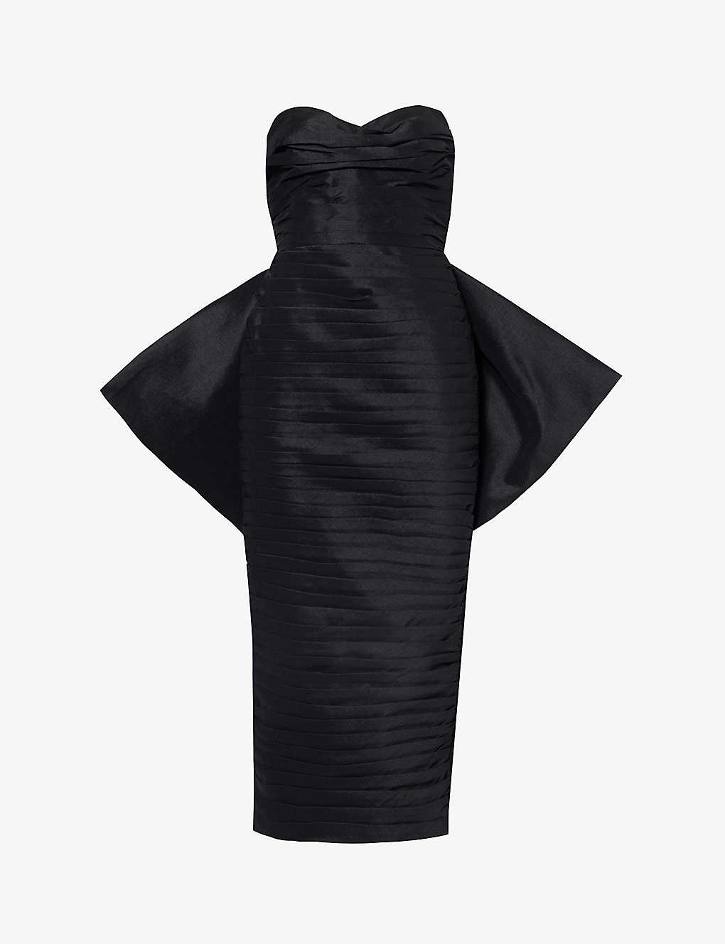 Shop Rachel Gilbert Women's Black Marji Strapless Stretch-woven Blend Midi Dress