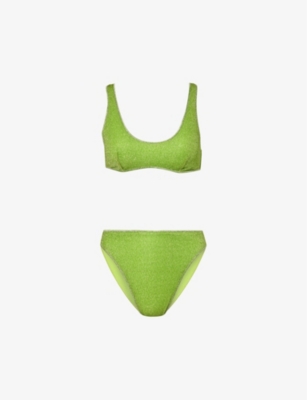 OSEREE: Lumière metallic-woven bikini set