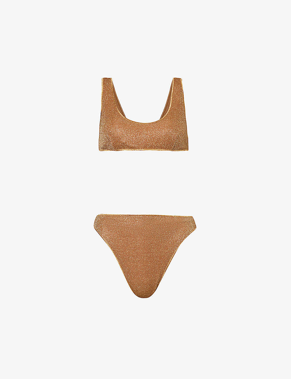 Oseree Women's Toffee Lumière Metallic-woven Bikini Set