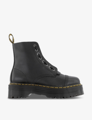 Shop Dr. Martens' Dr. Martens Women's Black Milled Sinclair Tonal-stitched Zip-up Leather Ankle Boots