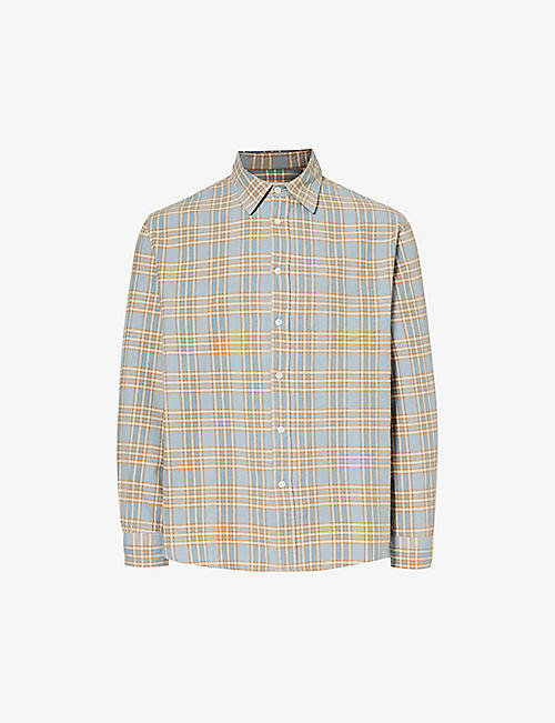 NUDIE JEANS: Filip check-pattern regular-fit cotton shirt