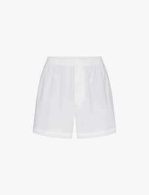 SKIMS: Spa relaxed-fit cotton-poplin pyjama shorts