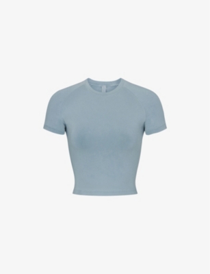 SKIMS: New Vintage cropped stretch-cotton T-shirt