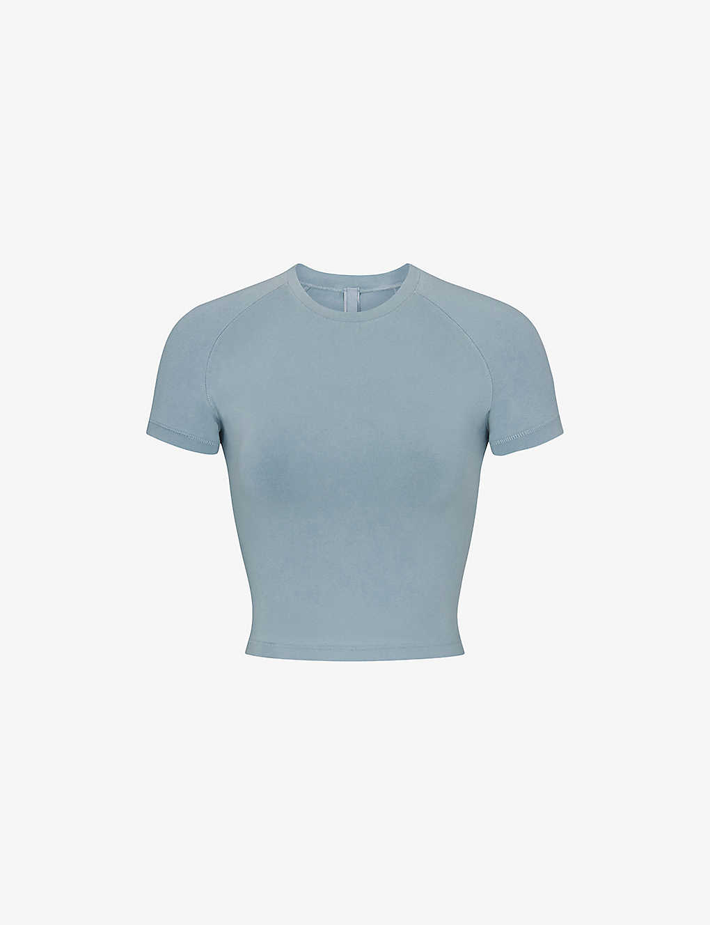 Skims Women's Denim New Vintage Cropped Stretch-cotton T-shirt In Blue