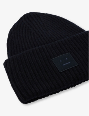 ACNE STUDIOS: Face logo-patch wool-knit beanie