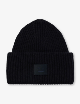 ACNE STUDIOS: Face logo-patch wool-knit beanie