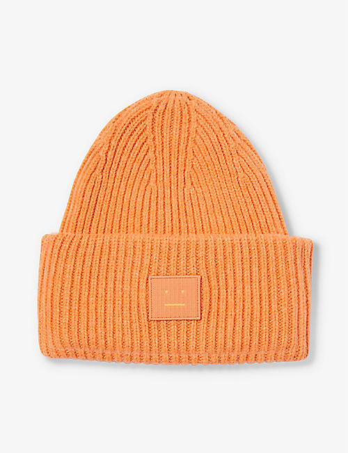 ACNE STUDIOS: Pansy brand-patch wool beanie hat