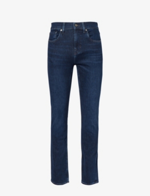 7 FOR ALL MANKIND: Slimmy Luxe Performance slim-fit straight-leg stretch organic-denim jeans
