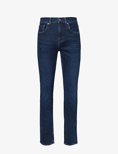 7 FOR ALL MANKIND: Slimmy Luxe Performance slim-fit straight-leg stretch organic-denim jeans