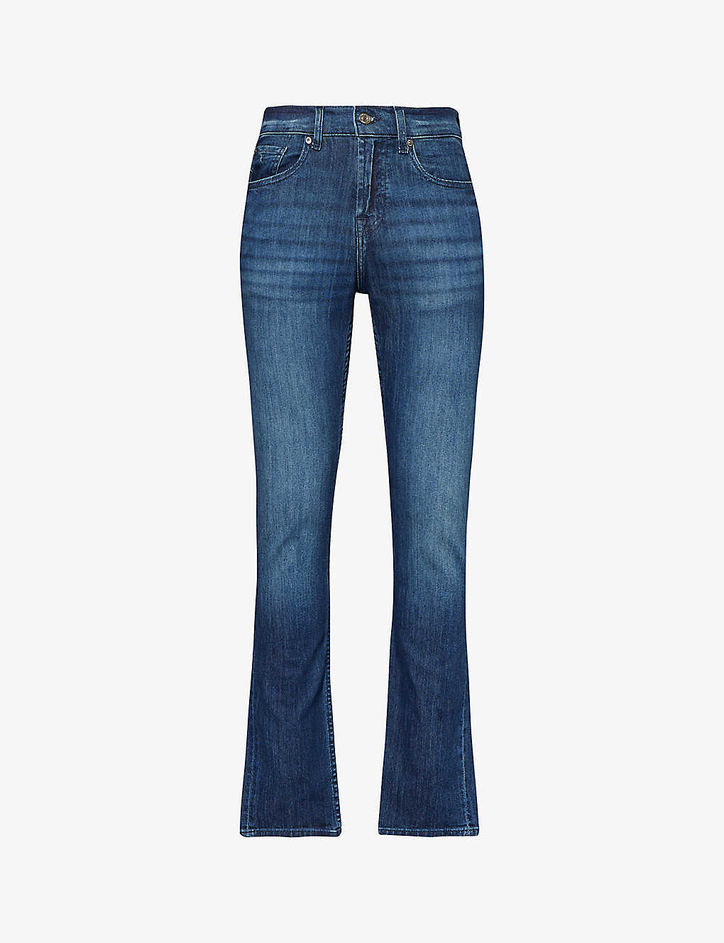 7 For All Mankind Mens Dark Blue Slimmy Headway Straight-leg Mid-rise Stretch-denim Jeans