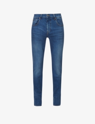 7 For All Mankind Standard Luxe Performance Regular-fit Straight-leg Stretch-denim Jeans In Mid Blue