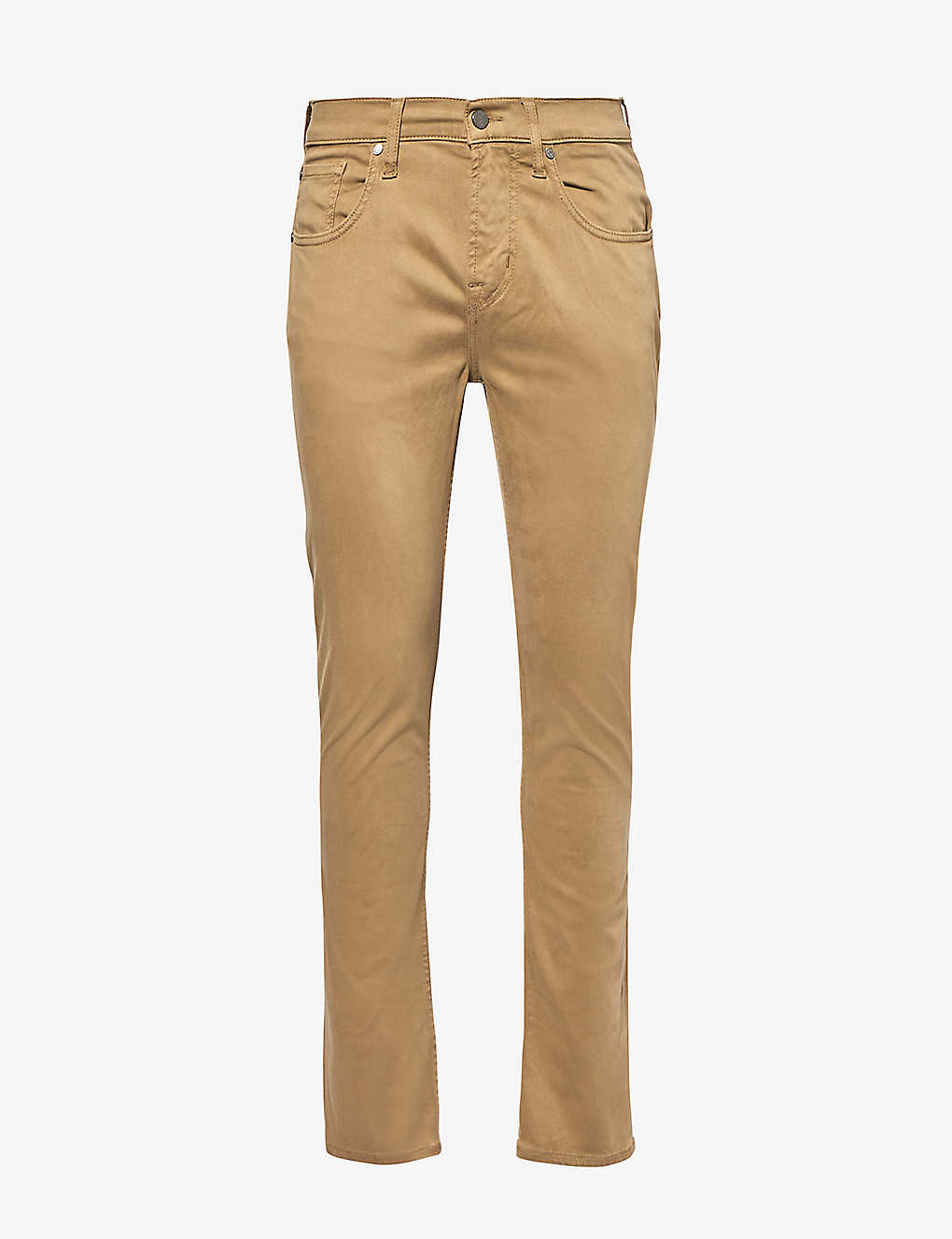 7 For All Mankind Mens Beige Slimmy Tapered Slim-fit Stretch Cotton-blend Trousers In Brown