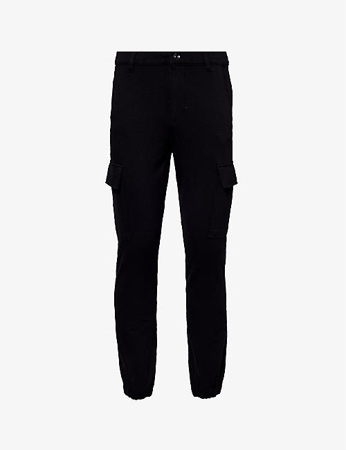 7 FOR ALL MANKIND: Cargo Chino drawstring-waistband tapered-leg regular-fit stretch-woven trousers