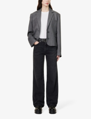 Citizens Of Humanity Womens Prophecy Annina Whiskered Wide-leg High-rise Organic-denim Jeans In Prophecy