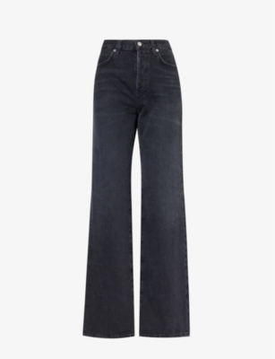 CITIZENS OF HUMANITY: Annina whiskered wide-leg high-rise organic-denim jeans