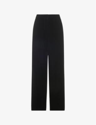 WHISTLES: Wide-leg mid-rise velvet trousers