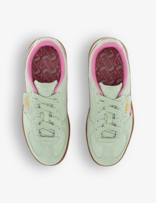 Shop Puma Women's Fresh Mint Fast Pink Palermo Logo-tab Suede Low-top Trainers