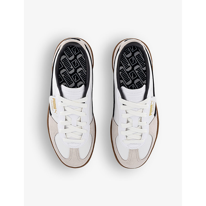 Shop Puma Palermo Logo-tab Suede Low-top Trainers In White