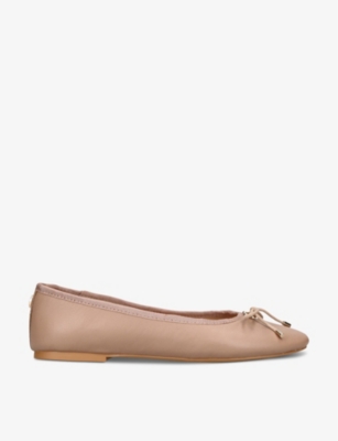 STEVE MADDEN: Blossoms bow-embellished leather ballet pumps