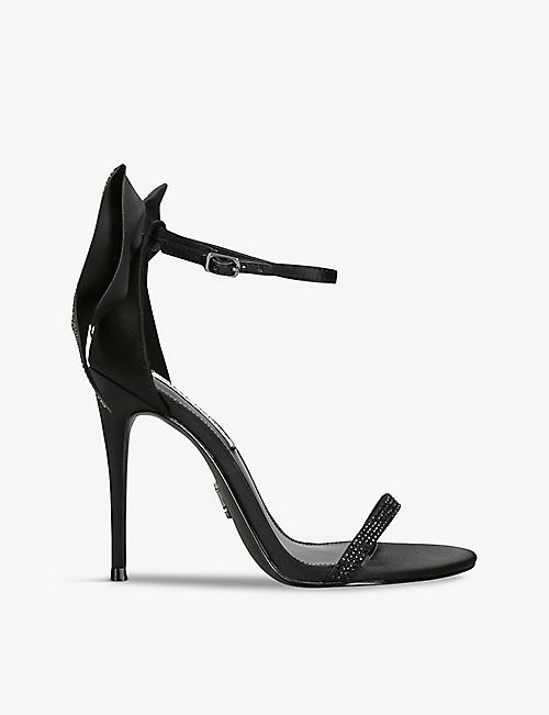 STEVE MADDEN: Bellarosa bow-embellished heeled satin sandals